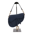 Christian Dior Grained Calfskin Medium Dior Saddle Shoulder Bag Dark Grey