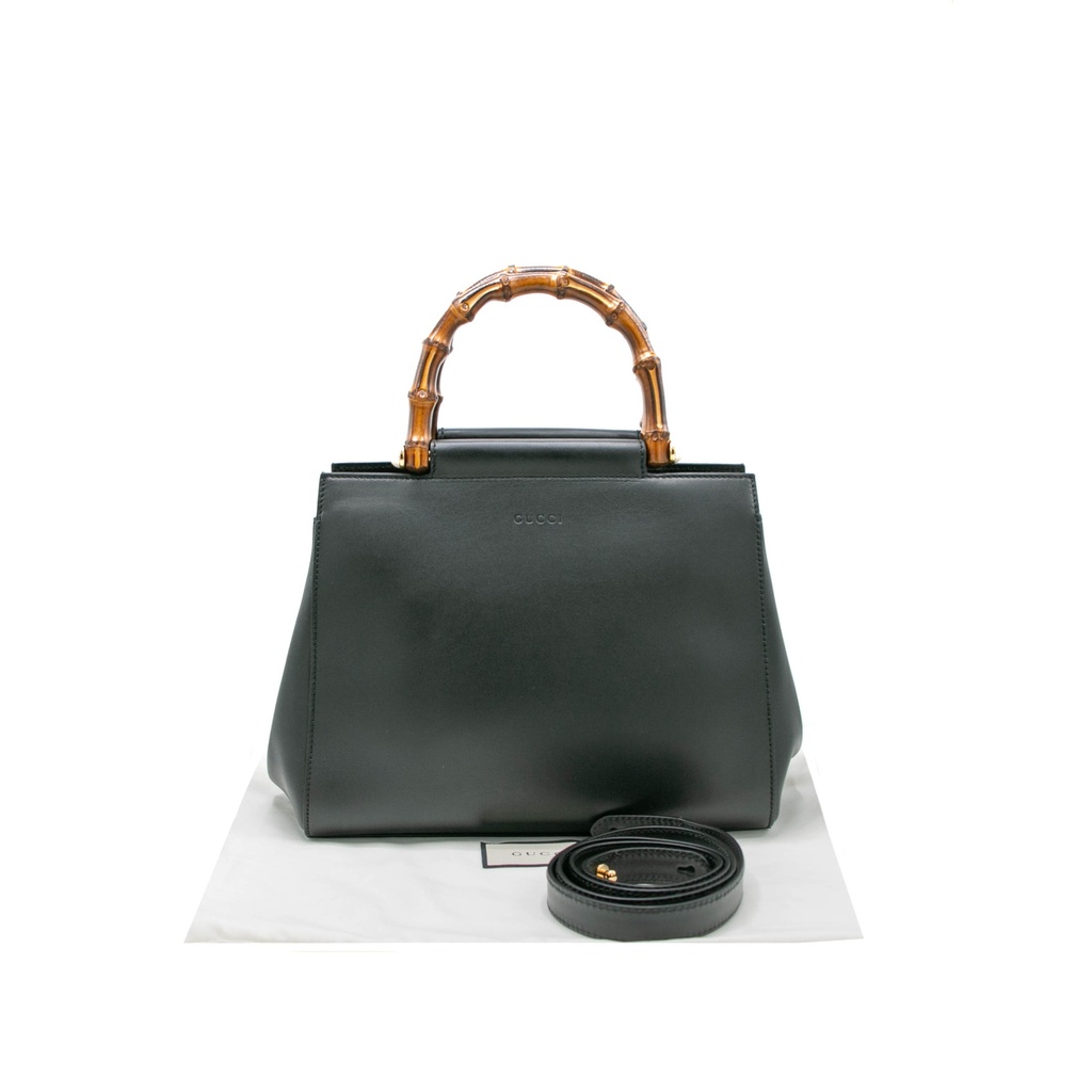 Gucci Bamboo Nimfair Small Hand Bag Leather Black 453767