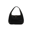 Valentino Rockstud Leather Shoulder Bag Black