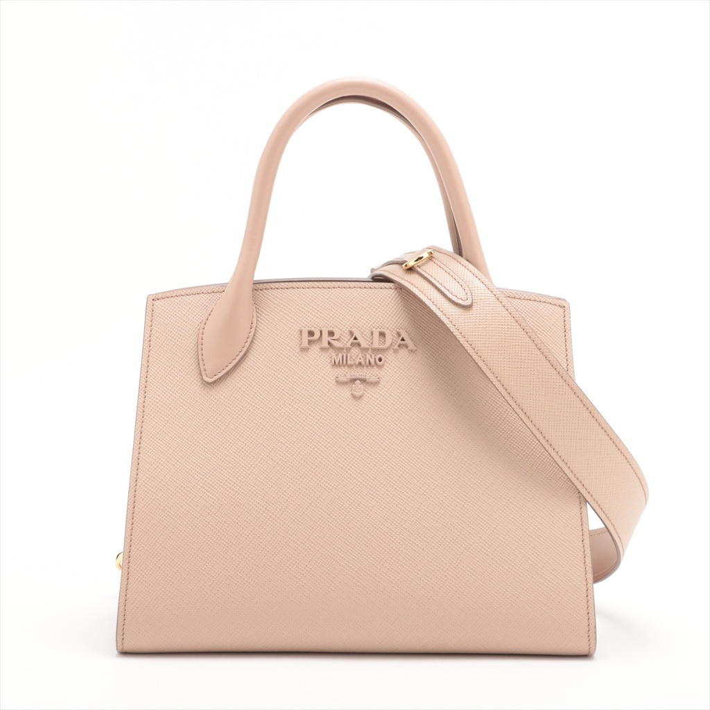 Prada Saffiano Cuir Leather 2 Way Handbag 