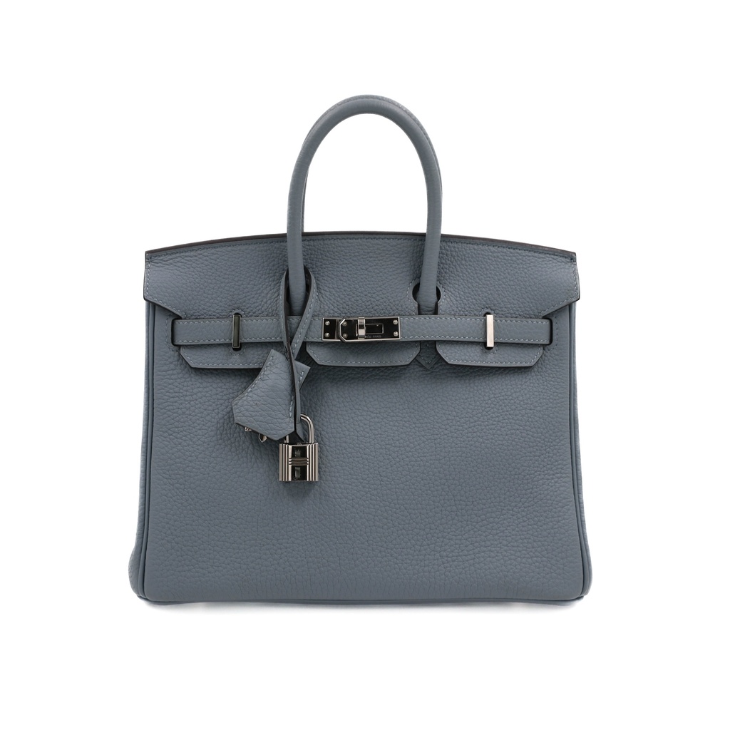 [Hermes-18464] Hermes Birkin 25 Togo Silver Hardware Light Blue Year 2022 Like New