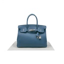 Hermes Birkin 30 Togo Silver Hardware Dark Blue Year 2019 Like New