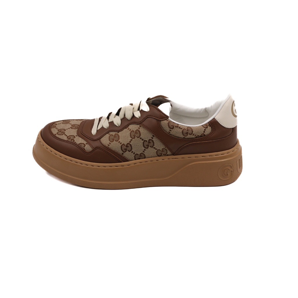 Gucci Trainers Beige And Dark Brown GG Canvas with Interlocking G Size 42