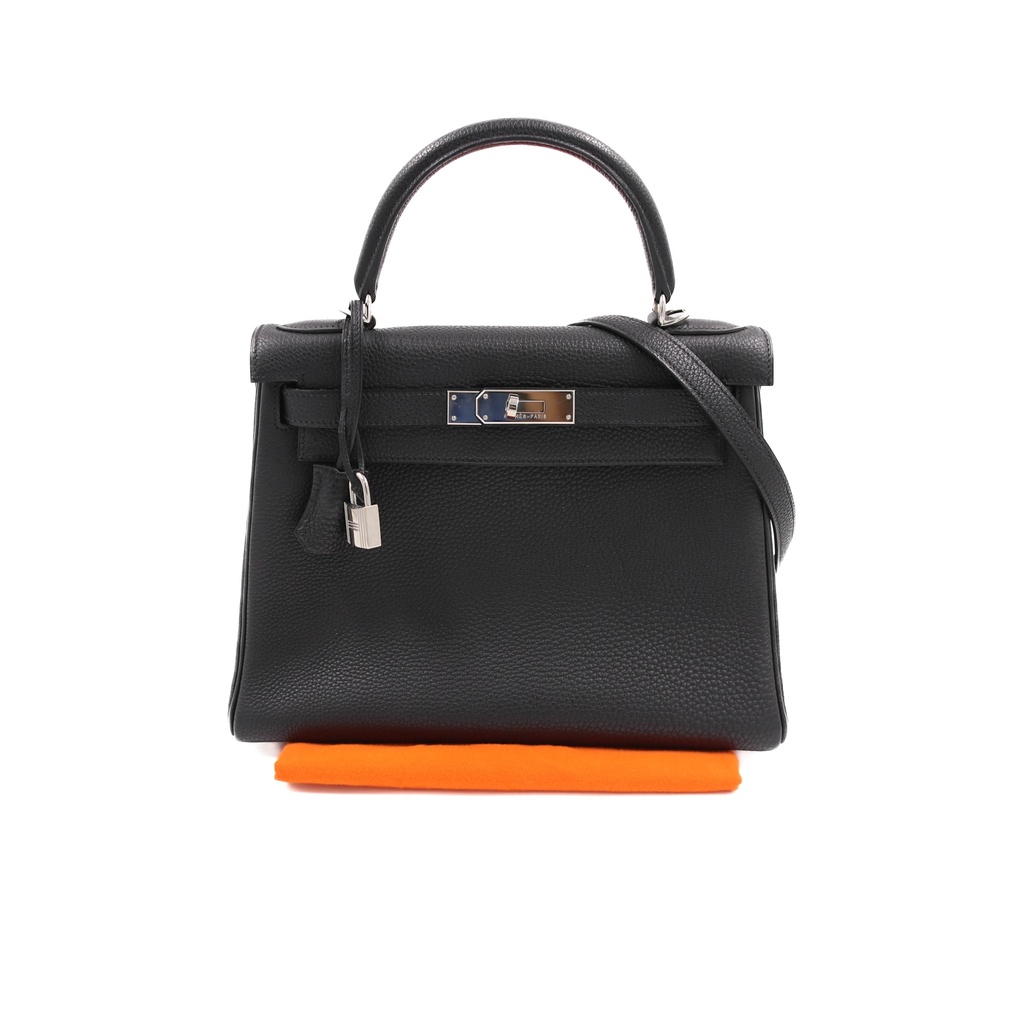 [Hermes-19047] Hermes Kelly 28 Togo Silver Metal Fittings Year 2003