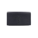 Saint Laurent Calfskin Monogram Large Belle De Jour Clutch Black