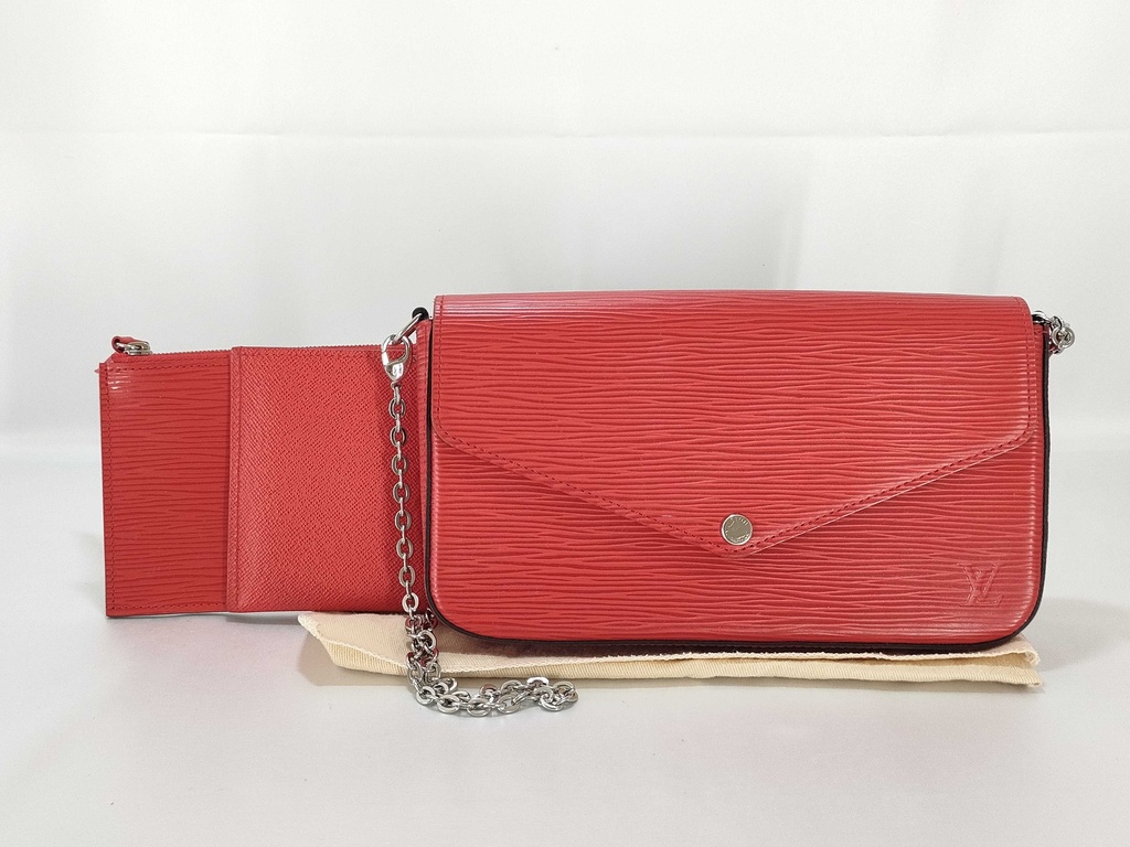 Louis Vuitton Epi Pochette Felicie Coquelicot Red