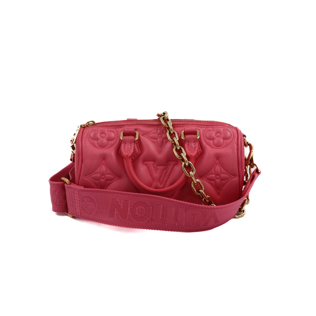 Louis Vuitton Calfskin Bubblegram Papillon BB Dragon Fruit