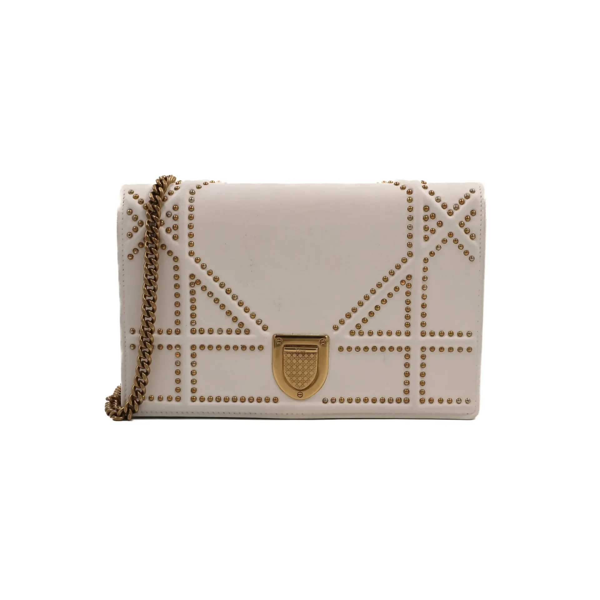 Christian Dior Studded Diorama Wallet On Chain