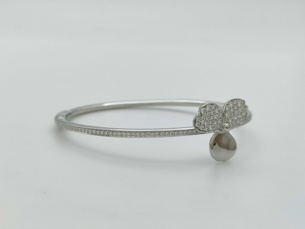 (8753_0053) Tiffany&Co. Paper Flower Diamond PT950 23.1g Bracelet Bangle (Precious Metal)