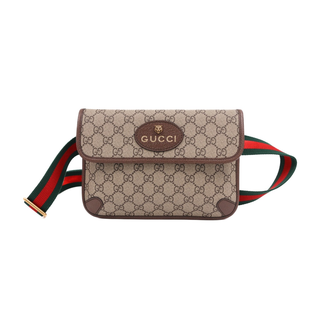 Gucci GG Supreme Monogram Neo Vintage Web Belt Bag Brown