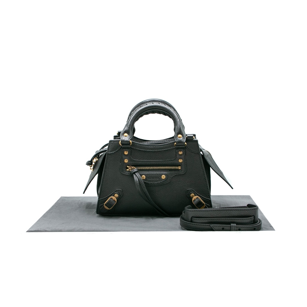 [Balenciaga-20548] Balenciaga Black Leather Neo Classic City Mini Bag