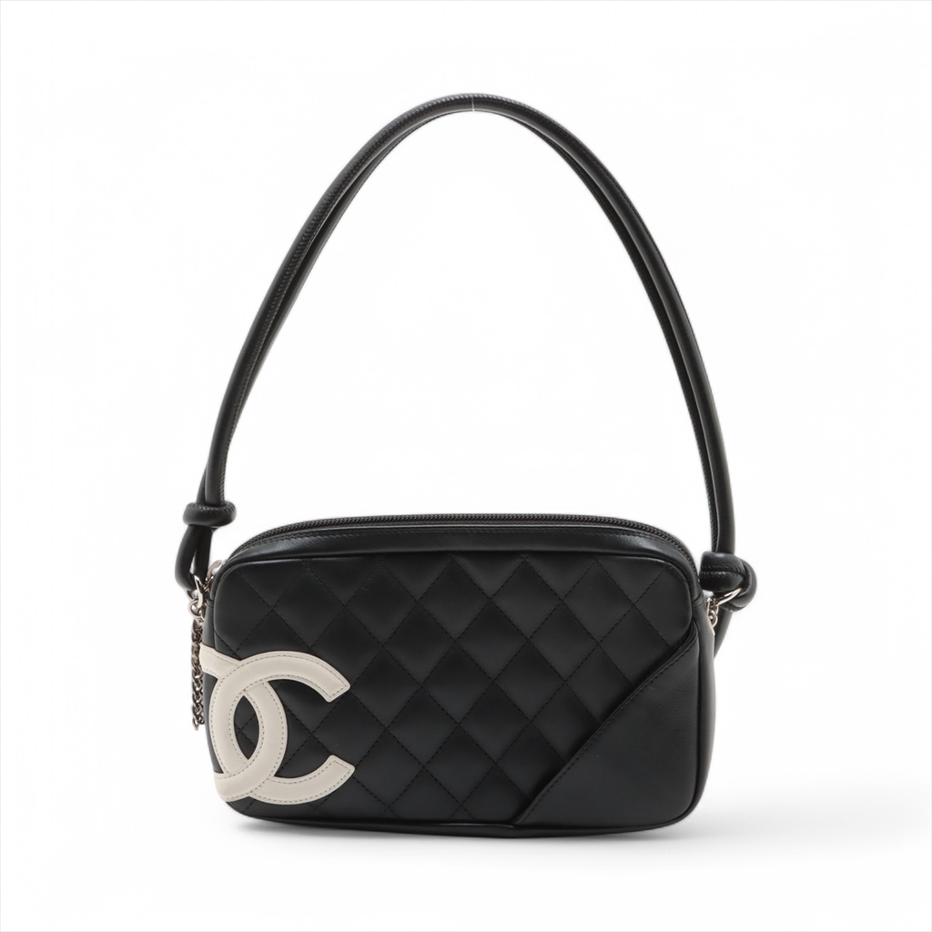 Chanel Cambon Lambskin Pochette Black 