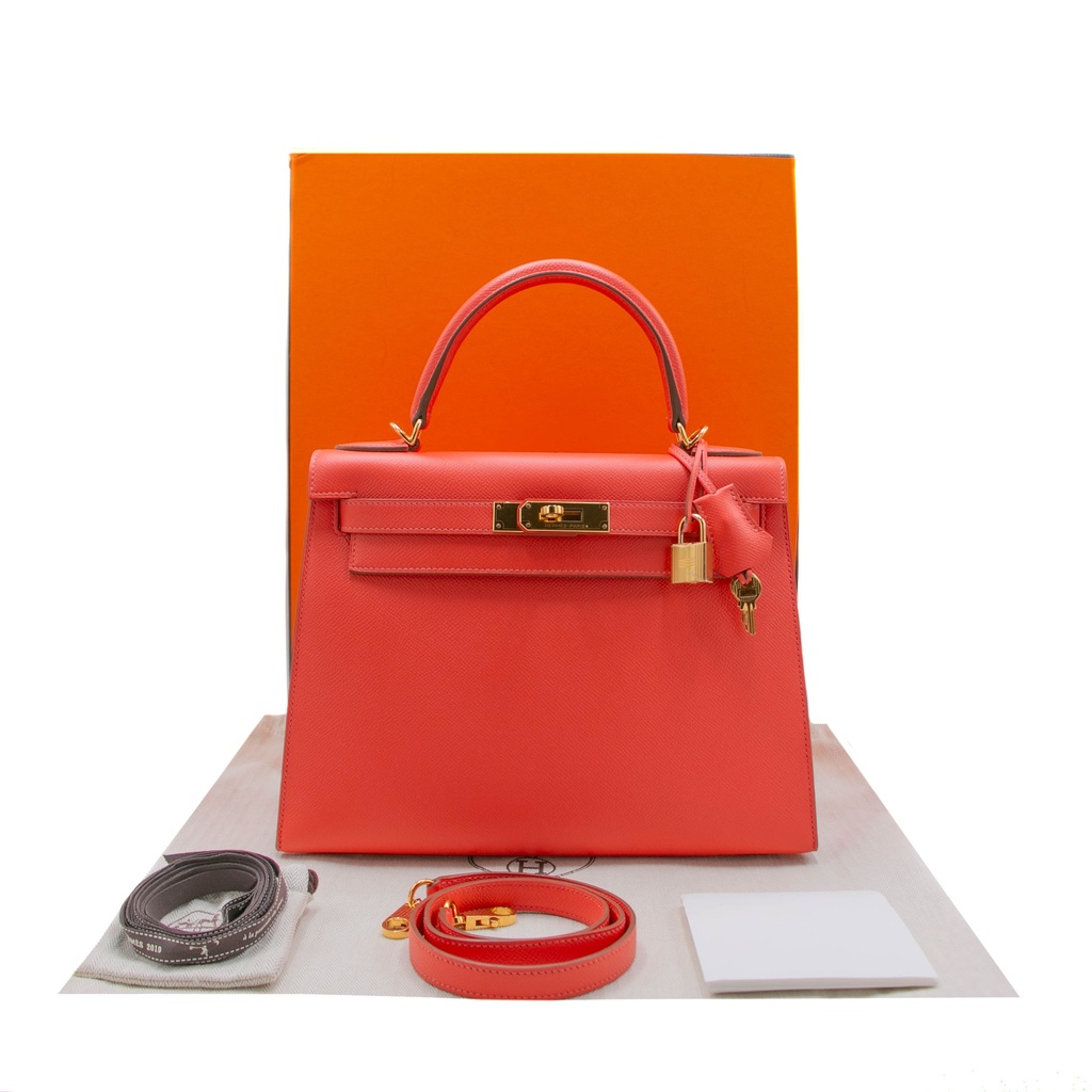 [Hermes-20895] Hermes Epsom Kelly Sellier 28 Capucine Sanguine 2015