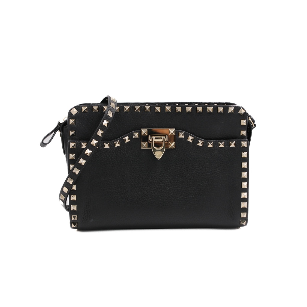 [Valentino-20904] Valentino Small Rockstud Grainy Calfskin Crossbody Bag