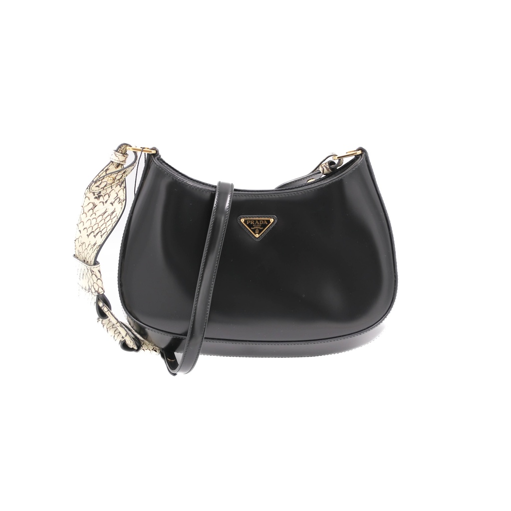 Prada Cleo Black Patent Leather Shoulder Bag