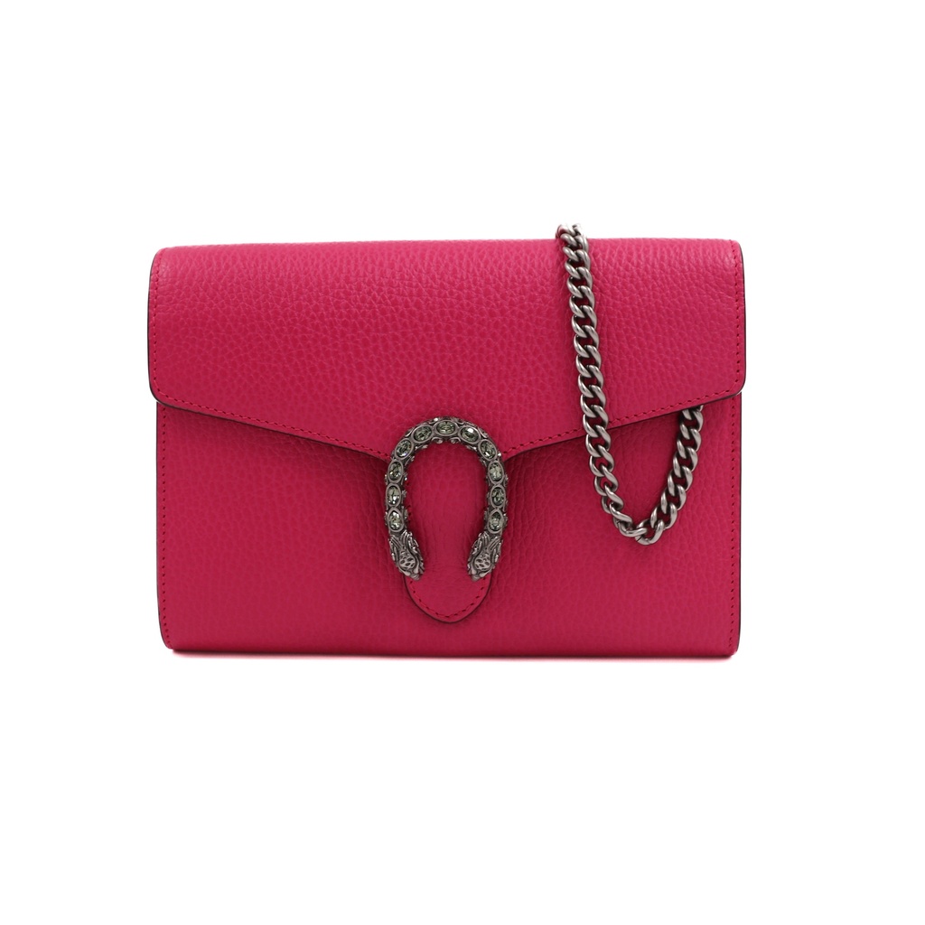Gucci Calfskin Dionysus Chain Wallet Pink