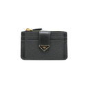 Prada Saffiano And Smooth Leather Card Holder Black