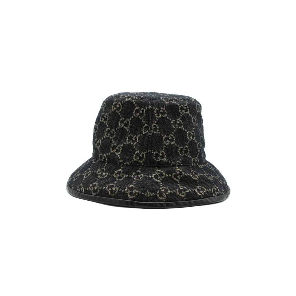 [Gucci-21674] Gucci GG Denim Black Hat In Size Large 576371