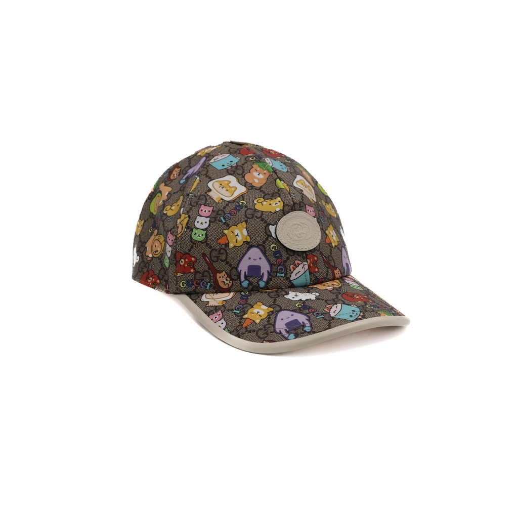 Gucci Kawaii Floral Leather-Trimmed Cap 736954 Size M