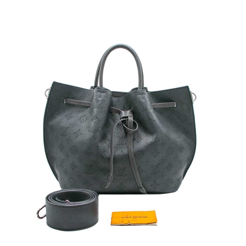 [Louis-Vuitton-21721] Louis Vuitton Monogram Mahina Girolata Bag Black