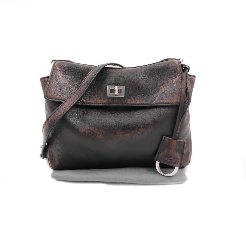 [Balenciaga-21798] Balenciaga Black Leather Rodeo Small Shoulder Bag