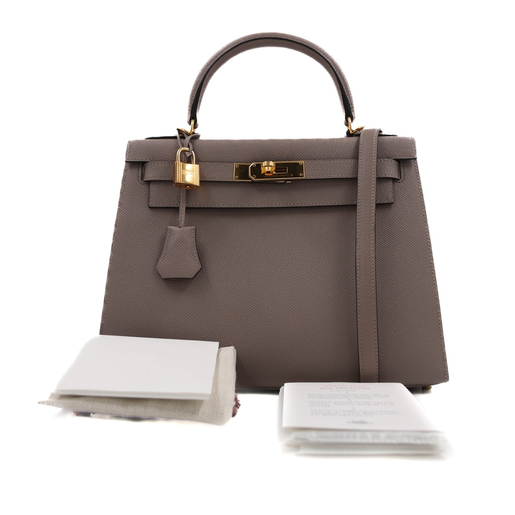 Hermes Epsom Kelly Sellier 28 Gris Asphalte