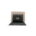 Dolce & Gabbana Black Leather DG Crystals Trifold Wallet