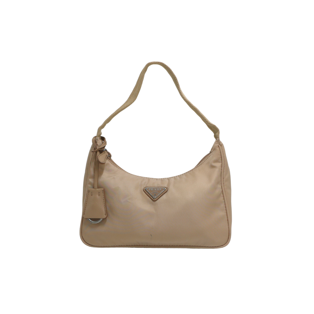 [Prada-22197] Prada Nylon Leather Re-Edition Beige 2000