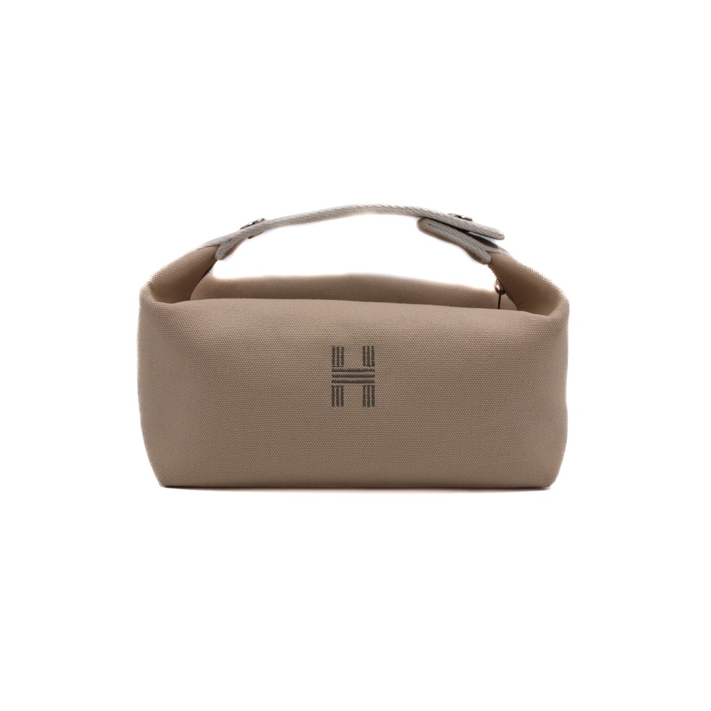 [Hermes-22363] Hermes Canvas Small Bride-A-Brac Pouch Natural