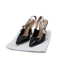 Christian Dior J'Adior Slingback Pump Black Patent Calfskin In Size 37