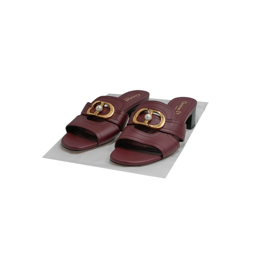 [Christian-Dior-22478] Christian Dior J'Adior Slingback Pump Ruby Red Technical Fabric In Size 37