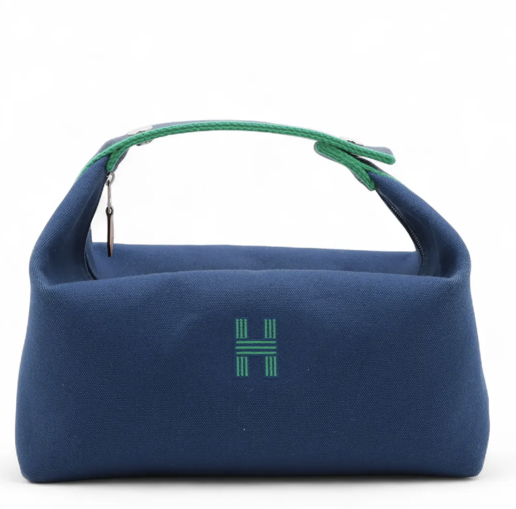 [Hermes-22608] Hermes Brid A Black GM Canvas Blue