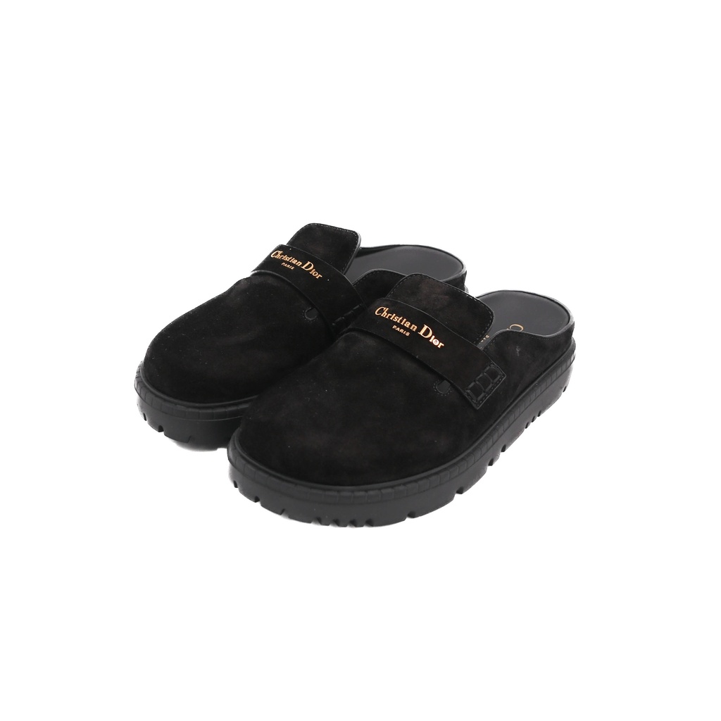 Christian Dior Boy Sabot Suede Calfskin Black Size 36 1/2