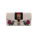 Gucci Sylvie Embroidered Leather Continental Wallet White