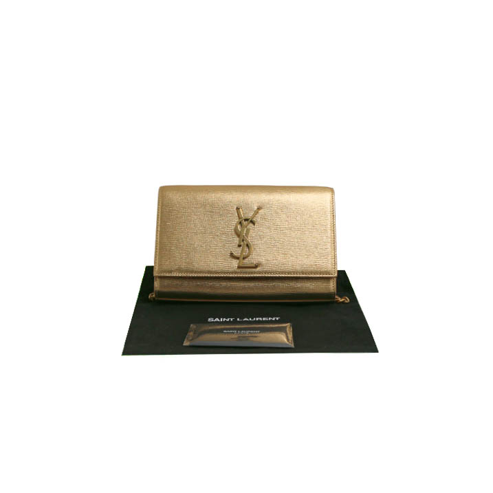 Yves Saint Laurent Kate Metallic Leather Gold Small