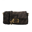 Fendi Baguette Brown FF Jacquard Fabric With Gold Hardware