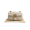Gucci GG Marmont Chain Shoulder Bag White 446744