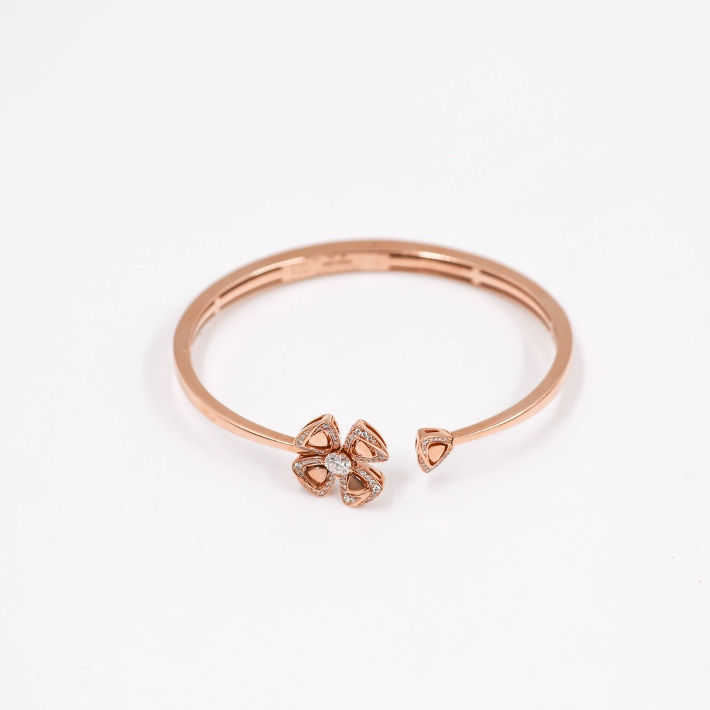 Bvlgari Fiorever Bracelet Diamond Open Bangle S 750PG RNCRNN