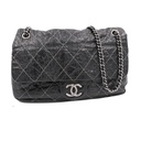 Chanel Black Maxi Double Stitch Single Flap Bag