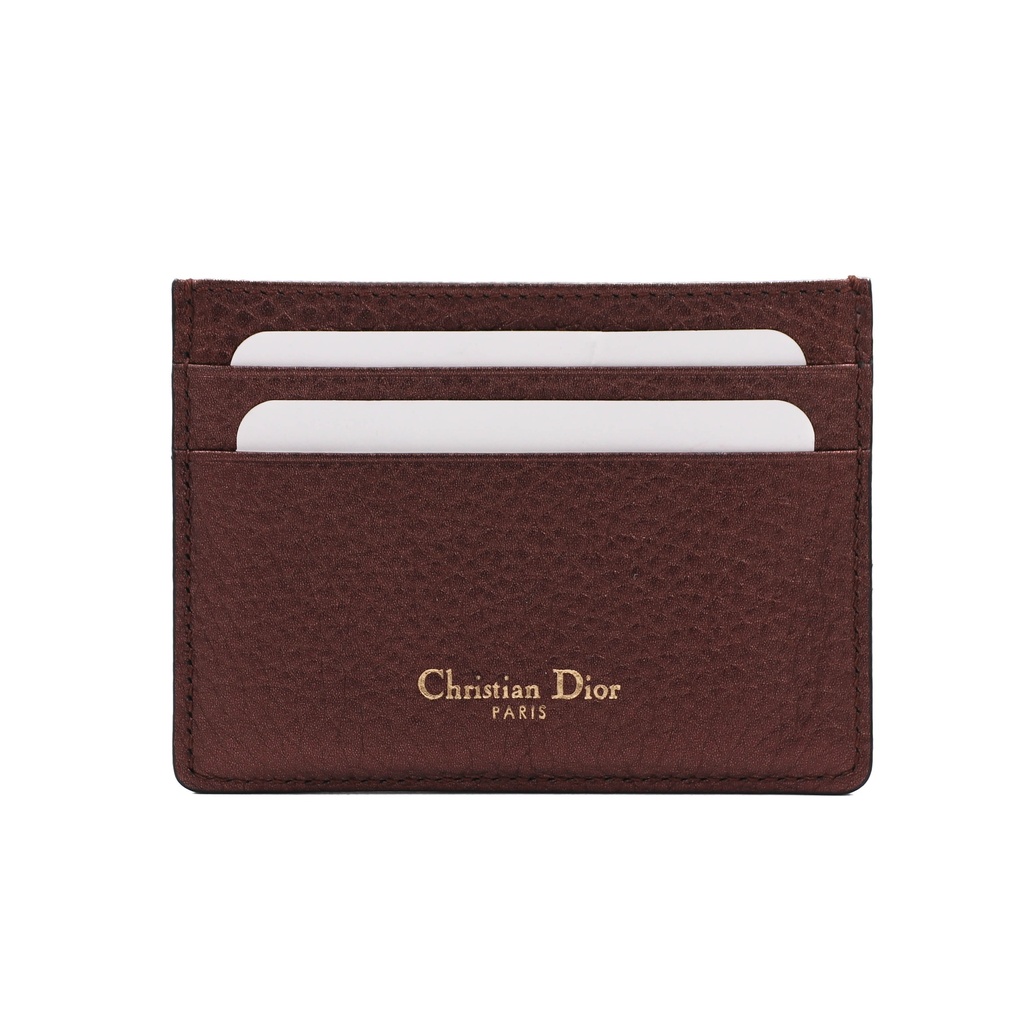 [Prada-24369] Christian Dior Leather Cardholder Brown