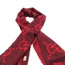Gucci GG Red and Black Silk Scarf 674275 In Size 45x200