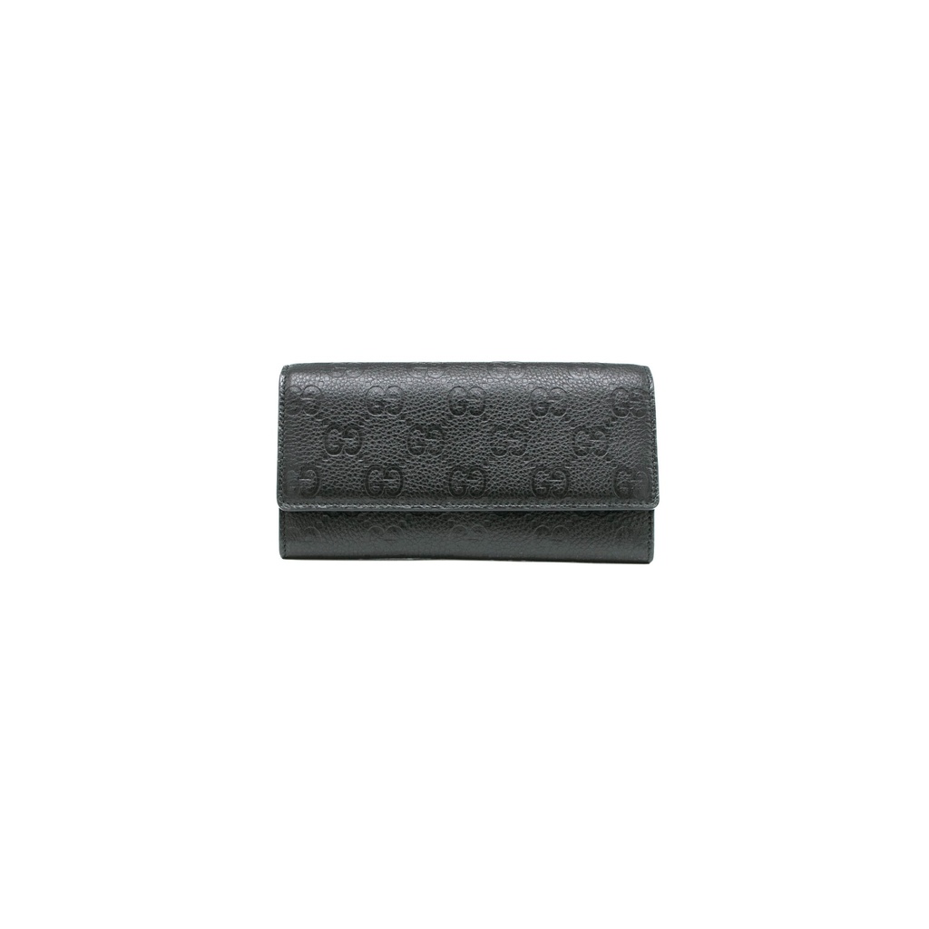 [Gucci-24639] Gucci Guccissima Continental Wallet Black 815922