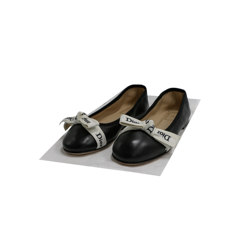 [Christian-Dior-24663] Christian Dior J'Adior Ballet Flats Black Size 36 1/2