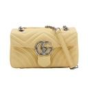 Gucci GG Marmont Small Shoulder Bag in Light Yellow Leather 837280