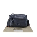 Gucci Double G Leather Messenger Bag Marine Blue 725696