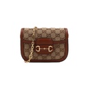 Gucci Horsebit 1955 Crystal Embellished GG Canvas Mini Shoulder Bag 675801