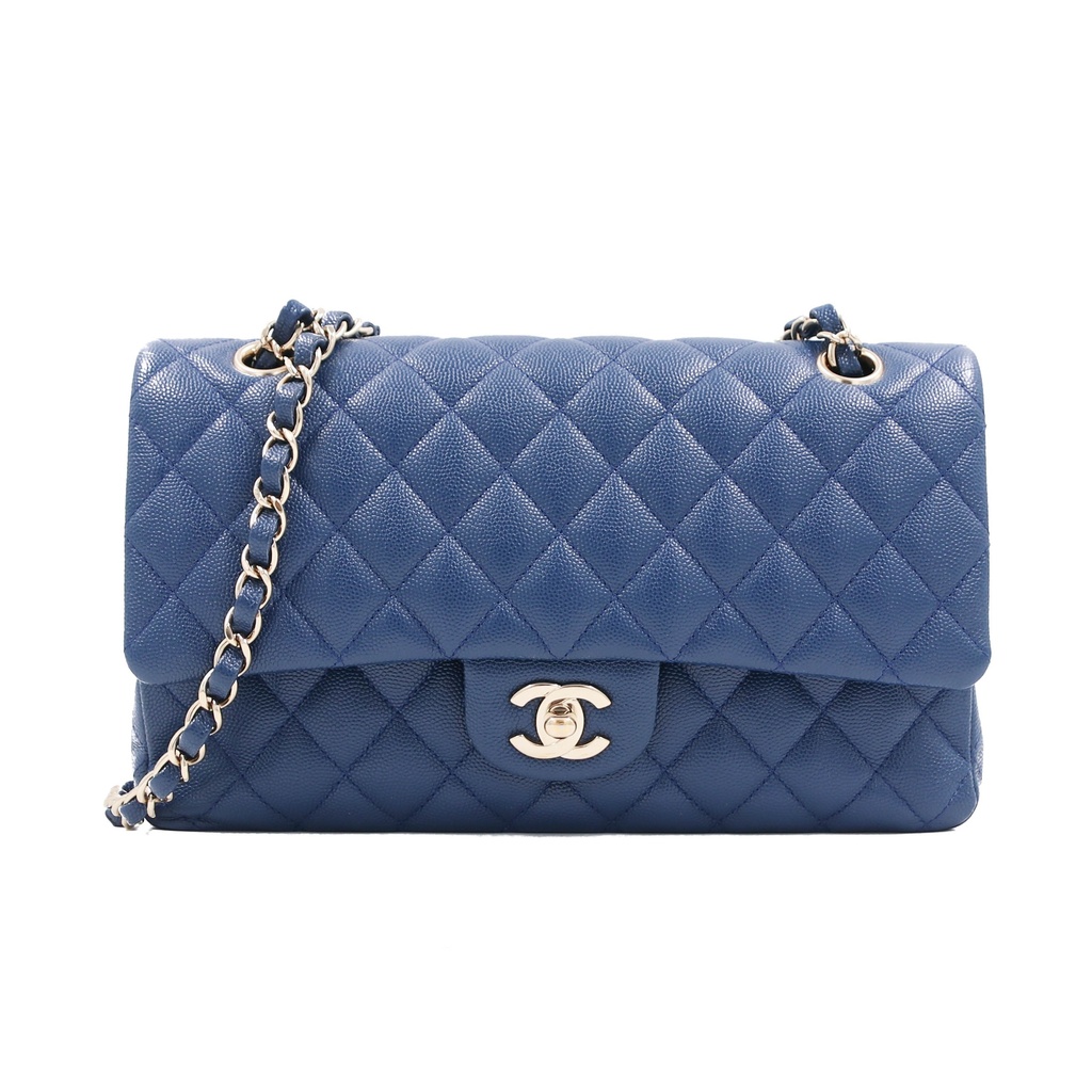 [CHANEL-25125] Chanel Caviar Classic Double Flap Bag Blue