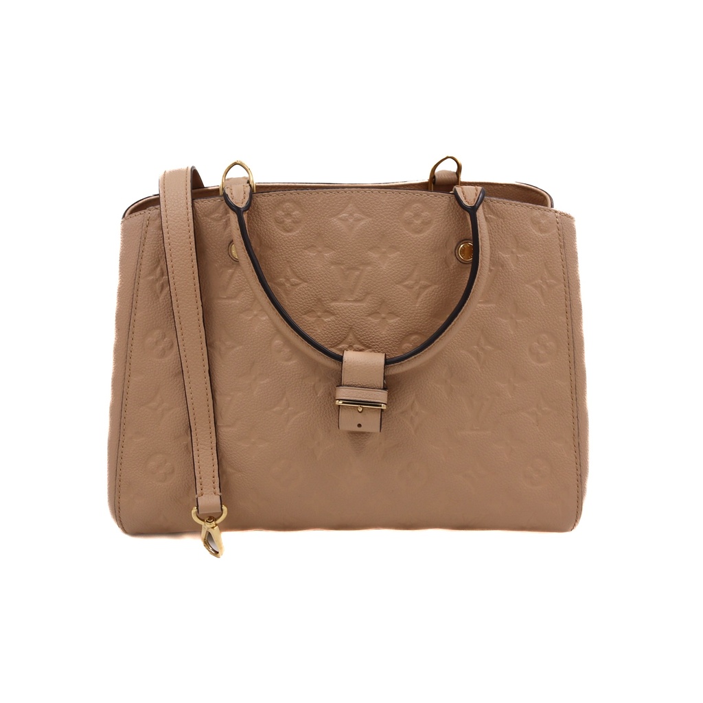 [Louis-Vuitton-25193] Louis Vuitton Monogram Empreinte Beige Leather Montaigne MM Bag