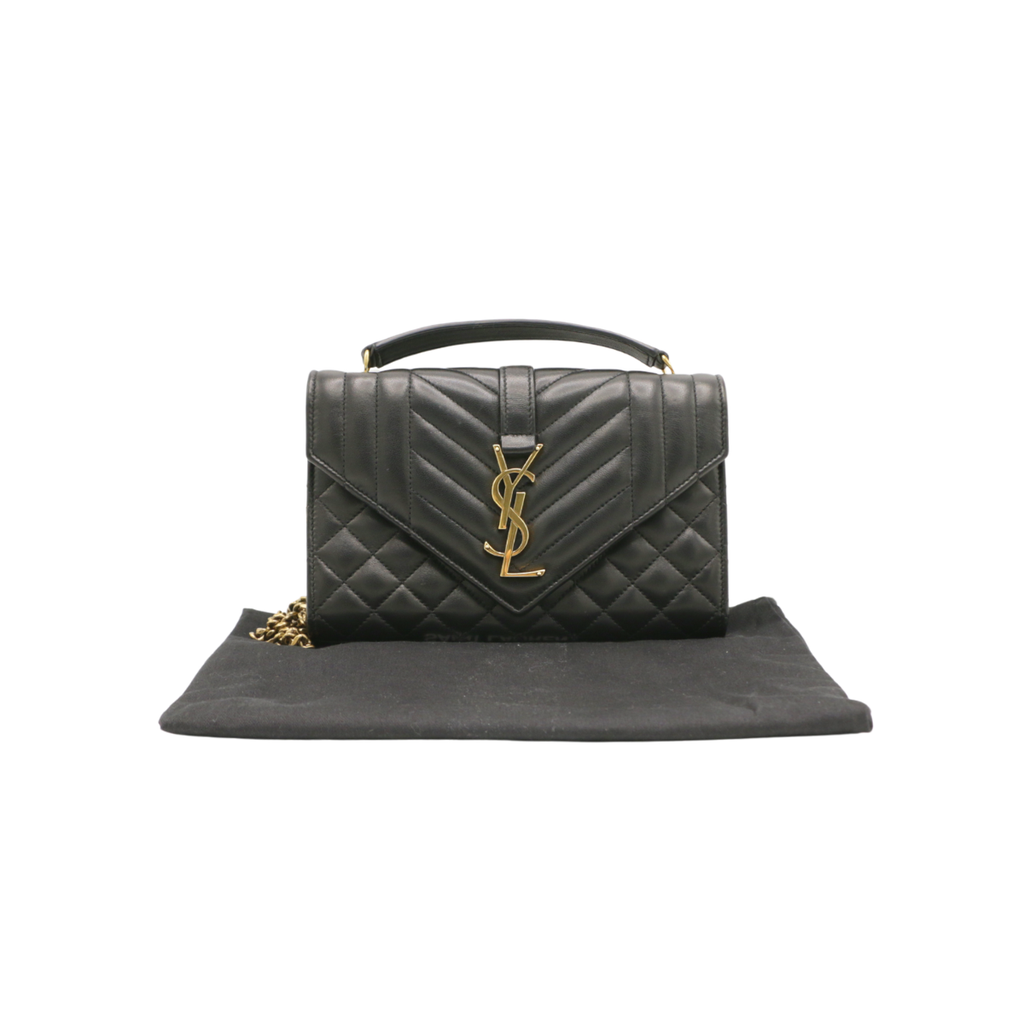 [Yves-Saint-Laur-25451] Yves Saint Laurent Envelope Triquilt Small YSL Shoulder Bag