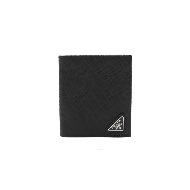[Prada-25604] Prada Saffiano Leather Bi-Fold Black